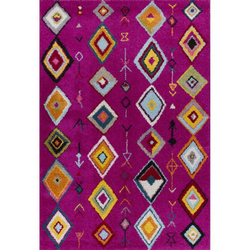 Longweave Medina Shaggy Pink/Yellow/Light Blue Rug & Reviews Wayfair